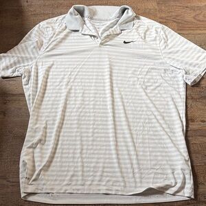 Nike Men's Polo Shirt - White Striped